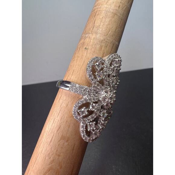 CZ cocktail ring In sterling silver size 9.5 - Picture 8 of 10